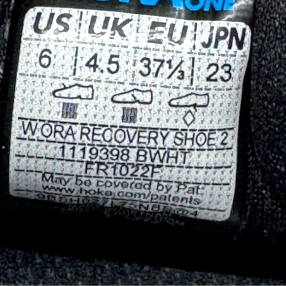 Hoka One One Ora Recovery Shoe 2 Color Black/White SZ 6 - Picture 8 of 8